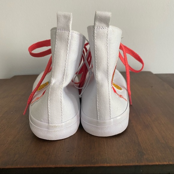 Cat & Jack White High Top Sneaker Patches Flamingo - Picture 3 of 6